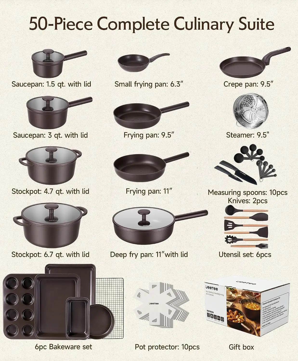 50 Parçalı Titanyum Tencere ve - Home Cooking Cookbook incelemesi ve fiyatı